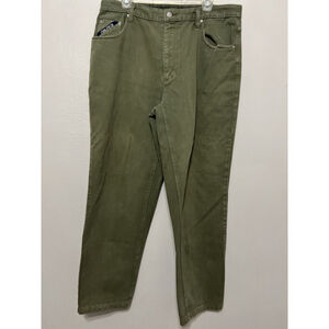 Vintage Nautica Denim Pants Mens 38X32 Green 90s‎ Y2K Relaxed Sustainable